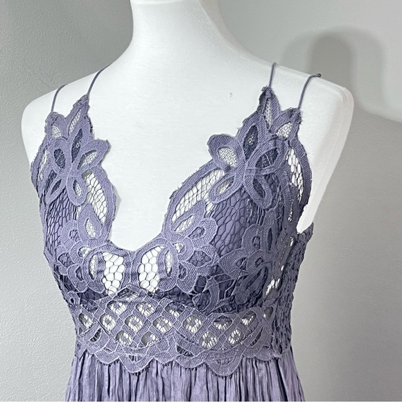 Free People Adella Slip Dress Charcoal Gray New With Tag Size M - Picture 5 of 13